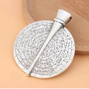 2 x Tibetan Silver Large Medallions